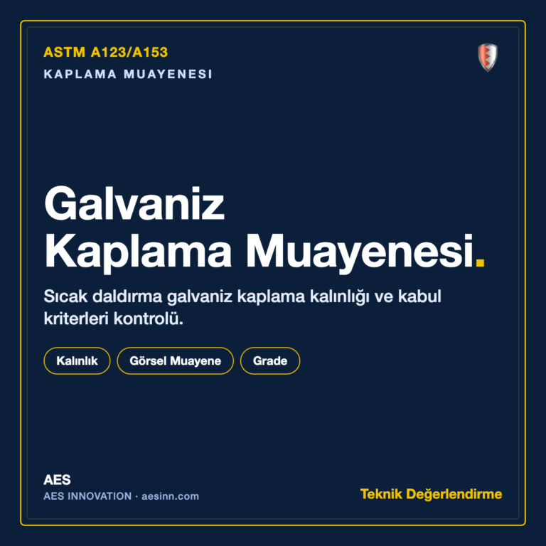 Galvaniz Kaplama Muayenesi — Kaplama Muayenesi bilgilendirme kartı (AES)