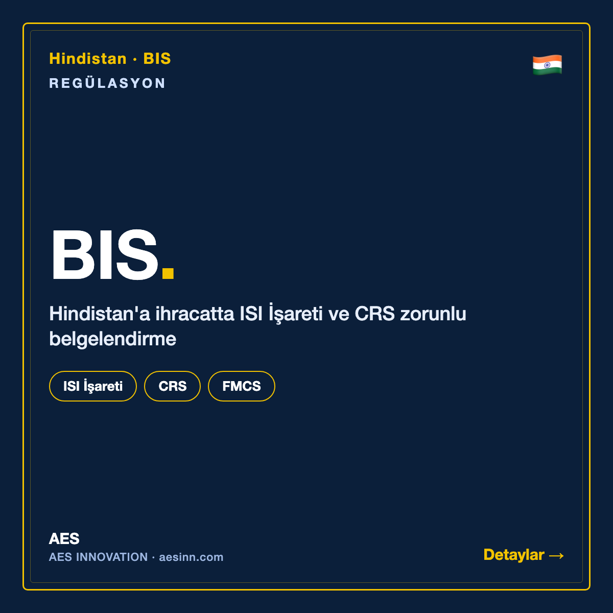 BIS — Hindistan · BIS bilgilendirme kartı (AES)