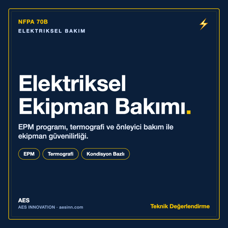 Elektriksel Ekipman Bakımı — Elektriksel Bakım bilgilendirme kartı (AES)