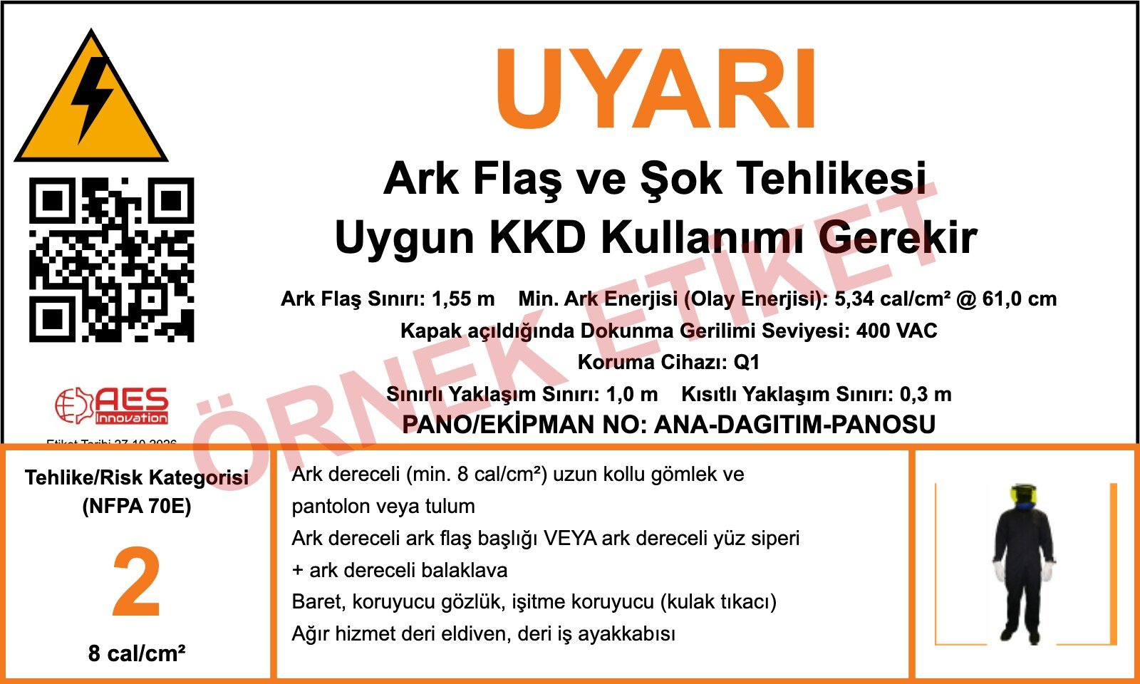 Ark flash örnek etiketi (kurgusal tesis)